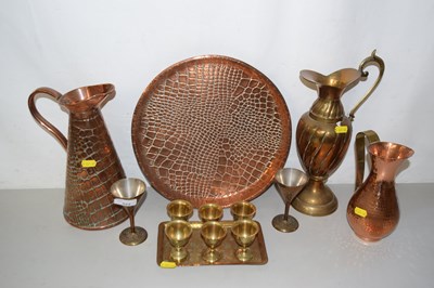Lot 523 - Mixed Lot: Copper and brass wares to include...