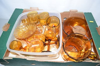 Lot 571 - Quantity of various amber glass wares