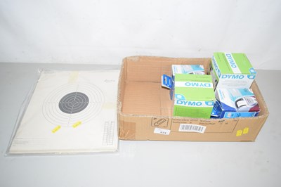 Lot 634 - Box of till rolls and a pack of rifle targets