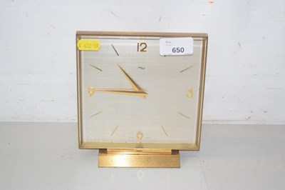 Lot 650 - A vintage mid Century brass cased mantel clock