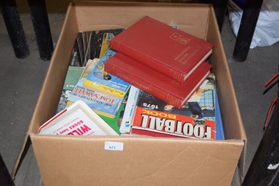 Lot 671 - One box of books to include football interest