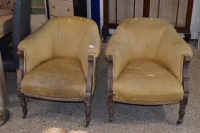 Lot 334 - Pair of late Victorian armchairs, for...