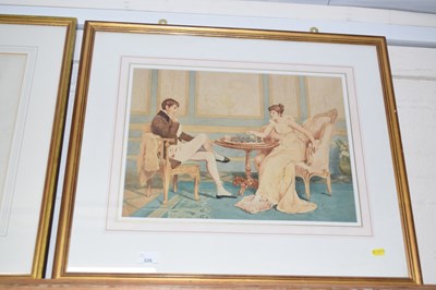 Lot 226 - A framed study of an interior scene with a...