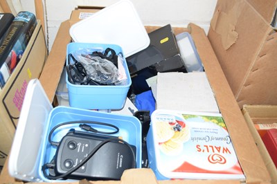 Lot 680 - A large box of various camera and other chargers