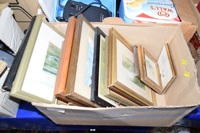 Lot 681 - A box of various needlework pictures and prints