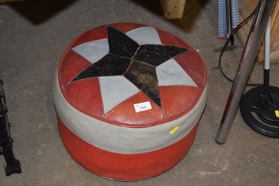 Lot 713 - A vintage leather foot pouffe