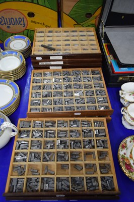 Lot 150 - EIGHT TRAYS OF PRINTERS METAL LETTERS