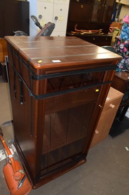 Lot 763 - A lead glazed G-Plan audio cabinet