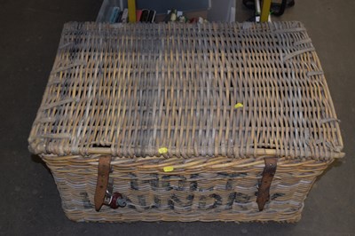 Lot 785 - A large wicker hamper marked Holt