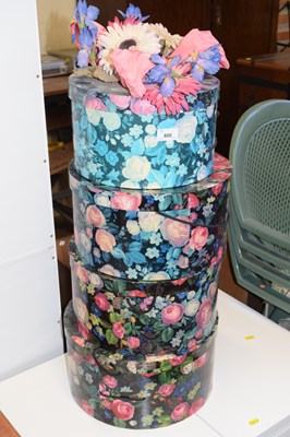 Lot 800 - Four decorative hat boxes
