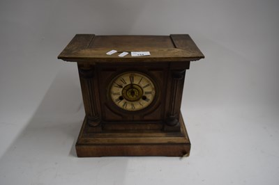 Lot 154 - LATE VICTORIAN OAK CASED MANTEL CLOCK