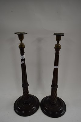 Lot 164 - PAIR OF GEORGIAN STYLE HARDWOOD AND BRASS...