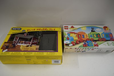 Lot 165 - BREYER RED STABLE SET AND A LEGO DUPLO LEARN...