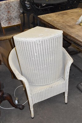 Lot 820 - Lloyd Loom chair and corner linen basket