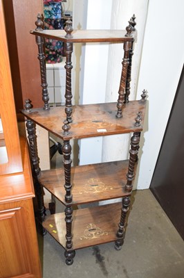 Lot 836 - A four tier inlaid what-not