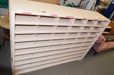Lot 840 - A metal Post Office filing shelf