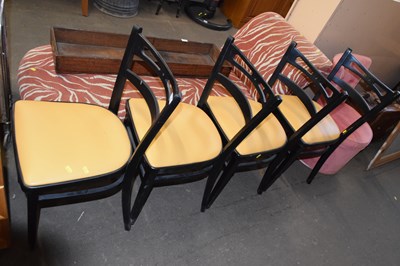 Lot 854 - A set of four retro kitchen chairs