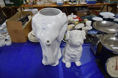 Lot 169 - JARDINIERE FORMED AS AN ELEPHANT AND A FURTHER...