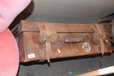 Lot 856 - A vintage leather suitcase