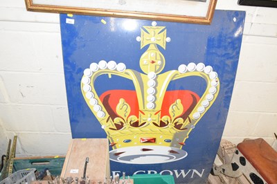 Lot 872 - A large enamel pub sign The Crown, single sided