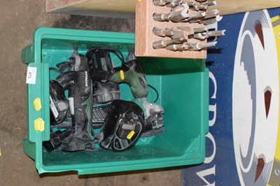 Lot 873 - A box of various electric hand tools