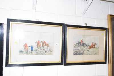 Lot 877 - A pair of framed hunting pictures