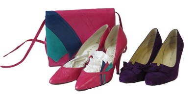Lot 165 - A pair of  1980's pink leather courts size 5...