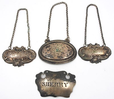 Lot 100 - A group of four vintage wine labels to to...