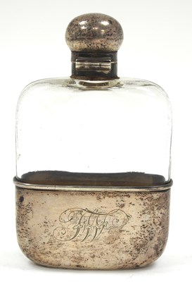 Lot 45 - A late Victorian glass spirit flask having a...