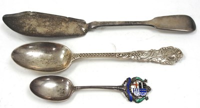 Lot 174 - Mixed Lot: A Victorian silver fiddle pattern...