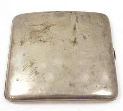 Lot 37 - A George V silver cigarette case of plain...