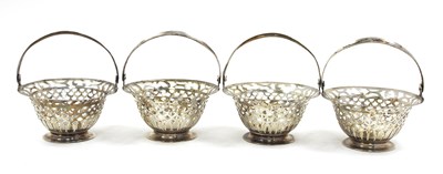 Lot 40 - A set of four Edwardian silver pierced swing...