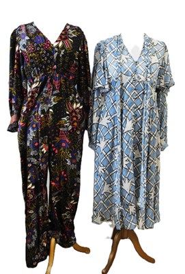 Lot 119 - Celia Birtwell: a black patterened jumpsuit...