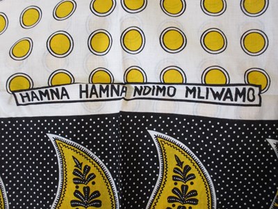 Lot 89 - A group of African textiles and kanga's, (5)