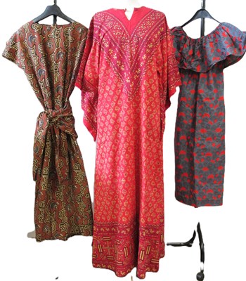 Lot 88 - An Indian batik printed tunic and two African...