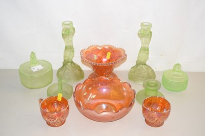 Lot 8 - A group of Uranium glass dressing table...