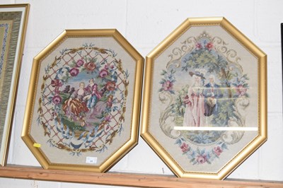 Lot 31 - A pair of 20th Century tapestry pictures,...