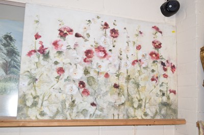 Lot 33 - A modern canvas picture of Hollyhocks