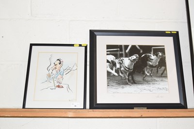 Lot 36 - Norris caricature watercolour together with a...