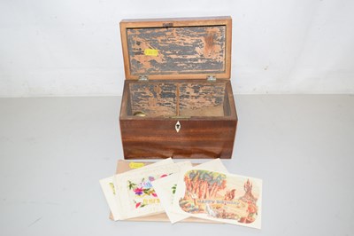 Lot 49 - A Georgian mahogany tea caddy together with a...