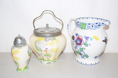 Lot 59 - An Art Deco biscuit barrel and sugar sifter...