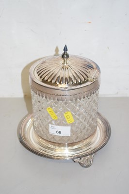 Lot 68 - Cut glass and silver plated mounted biscuit...