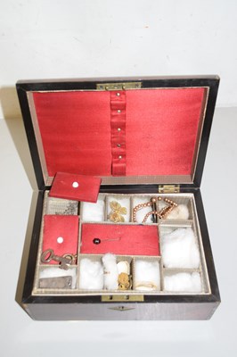 Lot 116 - A Victorian rosewood jewellery box and contents