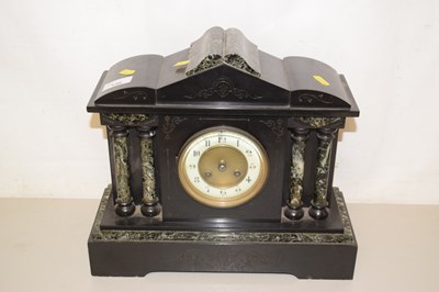 Lot 130 - A Victorian marble and black slate cased...
