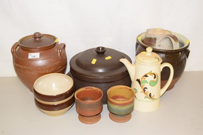Lot 136 - Mixed Lot: Egg crocks, large casserole dish...