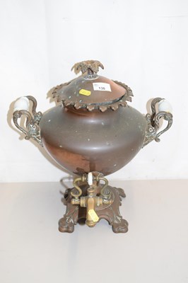Lot 138 - A copper Samovar