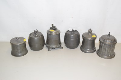 Lot 139 - A group of six 19th Century pewter tobacco jars