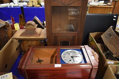 Lot 201 - MIXED LOT : THREE WALL CLOCKS AND A MANTEL...