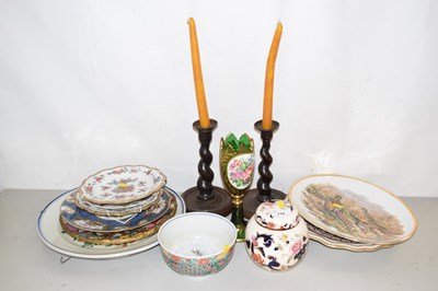 Lot 158 - Mixed Lot: Barley twist candlesticks together...