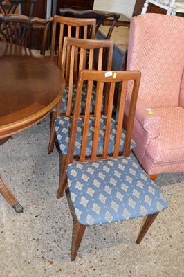 Lot 264 - A set of three retro teak dining chairs,...